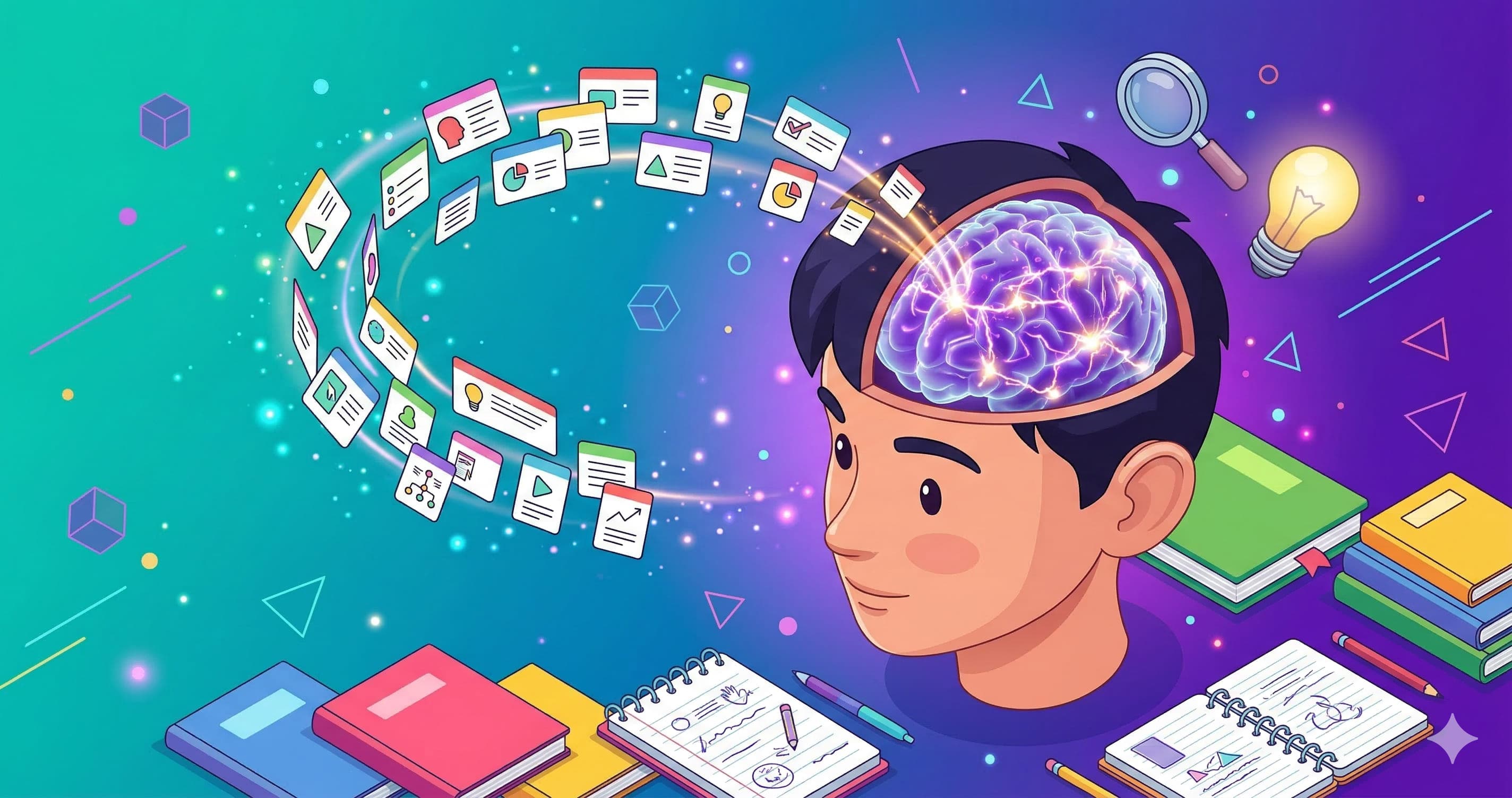 Illustration du retrieval practice et du rappel actif pour la révision